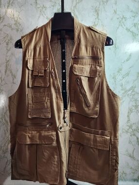 HUMVEE Tan Cotton Zip Vest